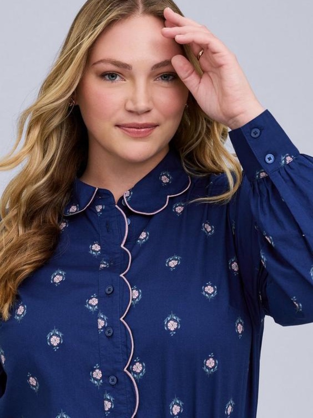 NWT Torrid Belle Isle Scalloped Shirt - Picture 3 of 11